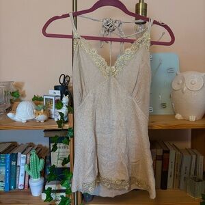 Boston Proper Shimmering Gold Knit Top